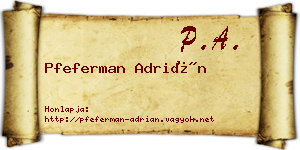 Pfeferman Adrián névjegykártya