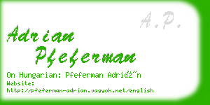 adrian pfeferman business card